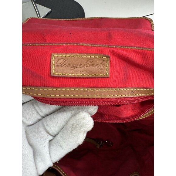 DAMAGED Dooney & Bourkes Janine 2 Way Coated Canvas W/ Florentine Vachetta - Picture 7 of 10